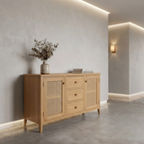 Cypress 2 Door 3 Drawer Large Rattan Sideboard