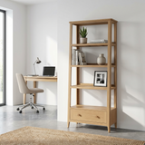 Cypress 1 Drawer Rattan Ladder Book Shelf