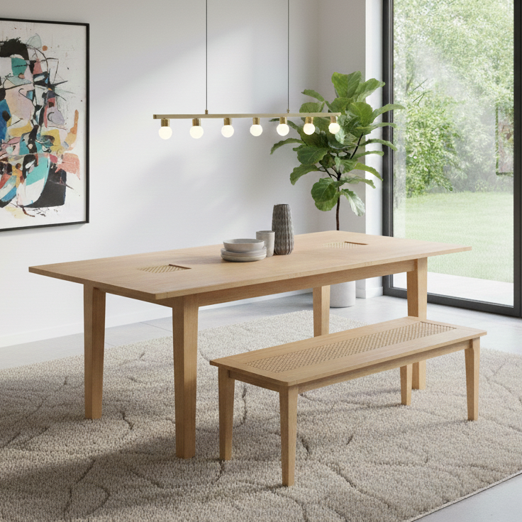 Cypress Rattan Dining Bench