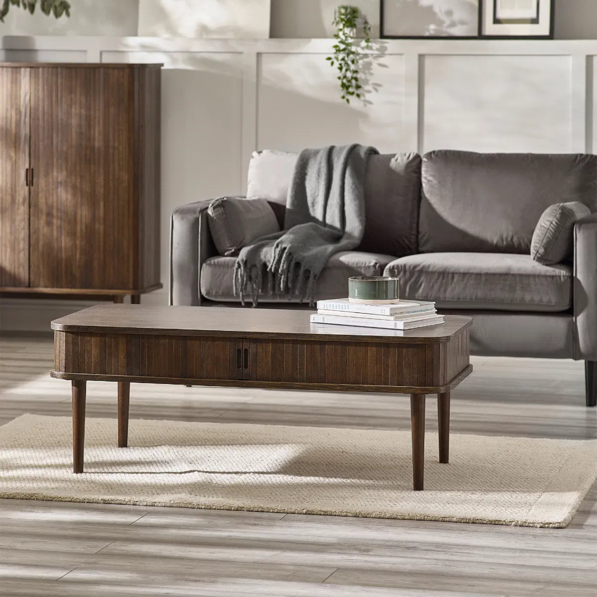 Arya Coffee Table with 2 Sliding Doors