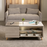 Aspen White Oak and Stone Effect Coffee Table