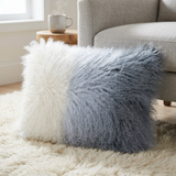 Aurevon Real Mongolian Fur Ombre Rectangular Cushion