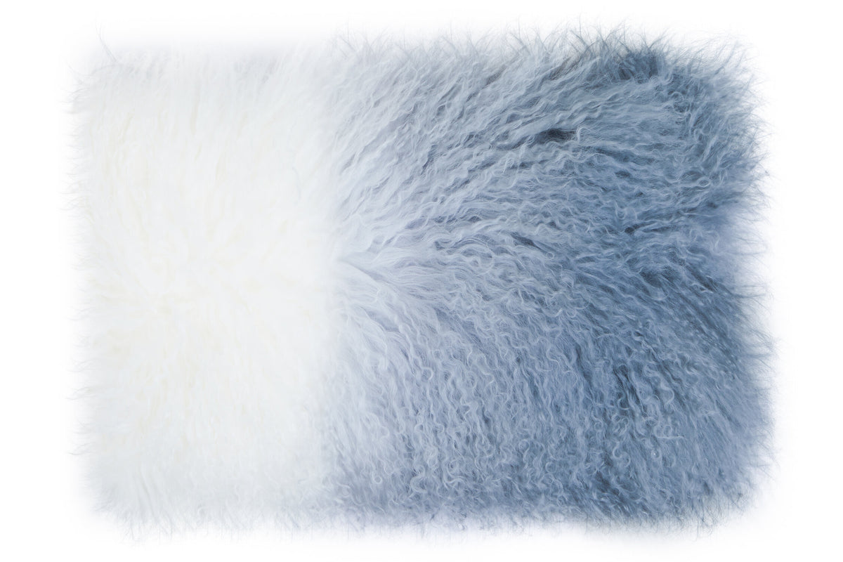 Aurevon Real Mongolian Fur Ombre Rectangular Cushion