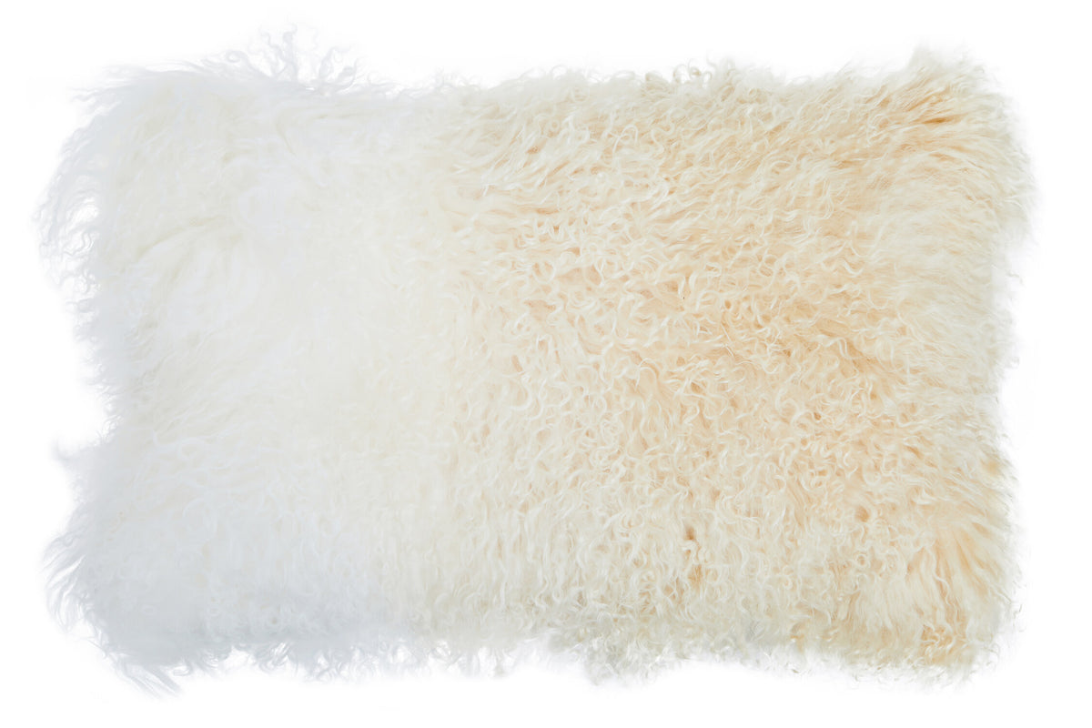 Aurevon Real Mongolian Fur Ombre Rectangular Cushion