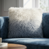 Aurevon Renley Real Mongolian Fur Ombre Square Cushion