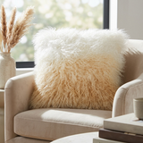 Aurevon Renley Real Mongolian Fur Ombre Square Cushion