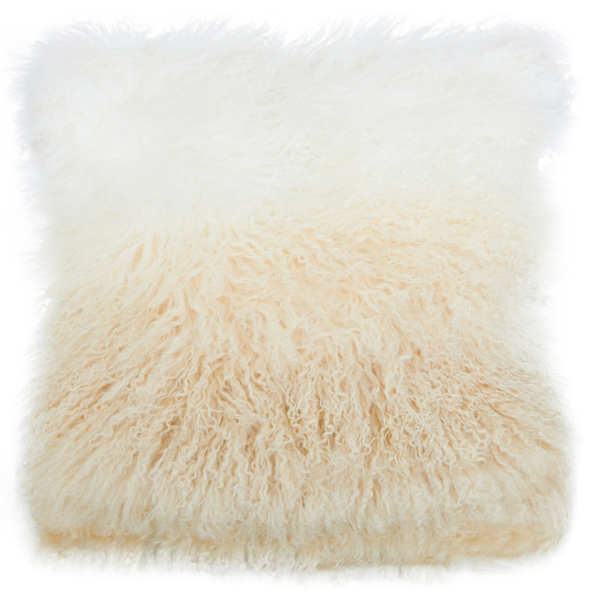 Aurevon Renley Real Mongolian Fur Ombre Square Cushion