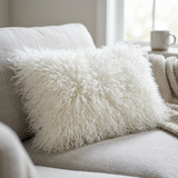 Aurevon Renley Real Mongolian Fur Rectangular Cushion