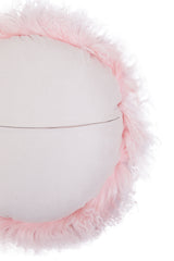 Aurevon Renley Real Mongolian Fur Round Cushion