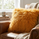 Aurevon Real Mongolian Fur Square Cushion