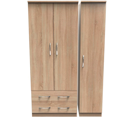 Avon 2 Drawer 3 Door Triple Wardrobe