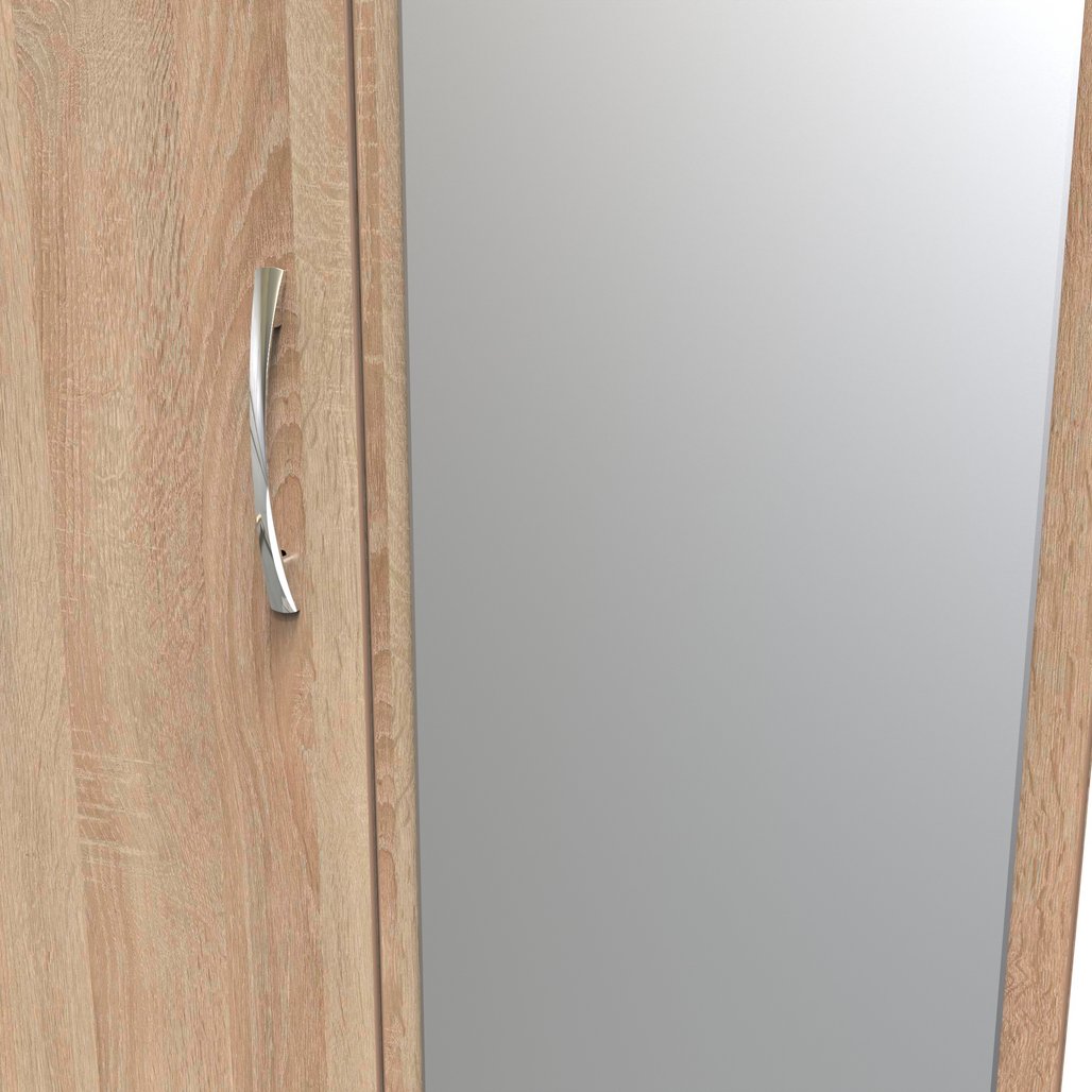 Avon Mirrored 2 Drawer 3 Door Triple Wardrobe