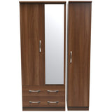 Avon Mirrored 2 Drawer 3 Door Triple Wardrobe
