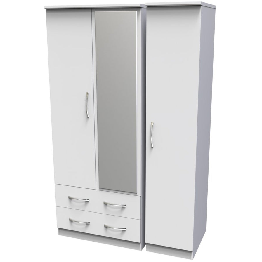 Avon Mirrored 2 Drawer 3 Door Triple Wardrobe