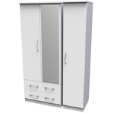 Avon Mirrored 2 Drawer 3 Door Triple Wardrobe