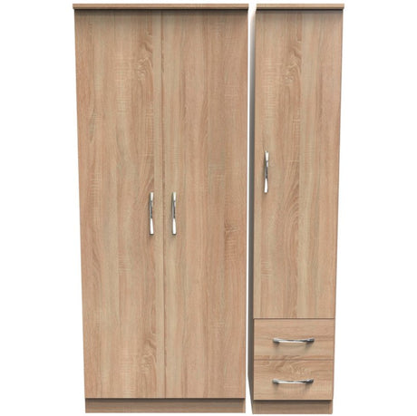 Avon 2 Drawer 3 Door Triple Plain Wardrobe