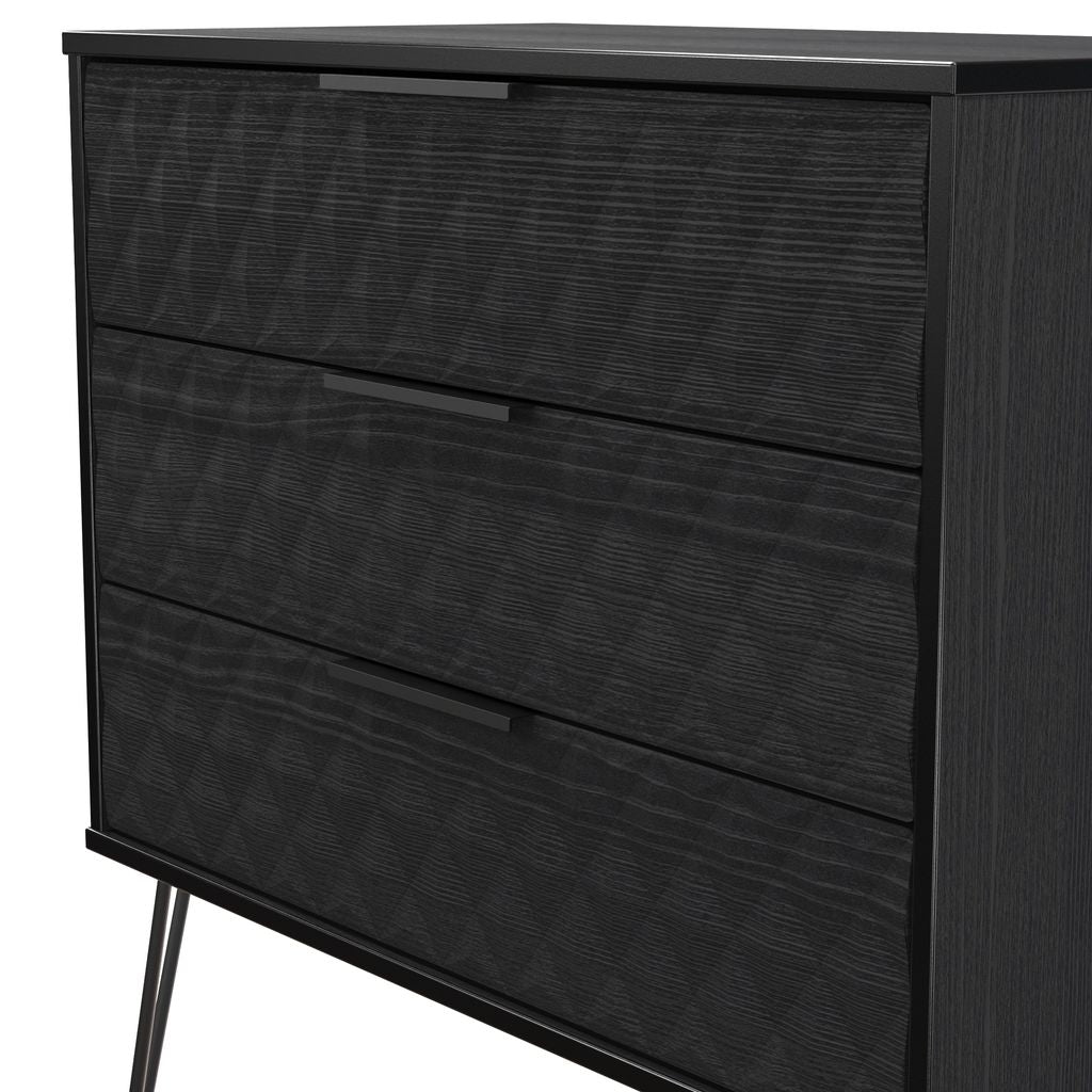 Harlequin 3 Drawer Chest with Black Hairpin Legs