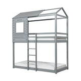 Treehouse Adventure Grey Single Bunk Bed 3ft