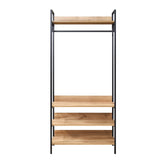 Alva Open Wardrobe with 4 Shelves in Oak