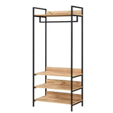 Alva Open Wardrobe with 4 Shelves in Oak