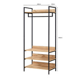 Alva Open Wardrobe with 4 Shelves in Oak