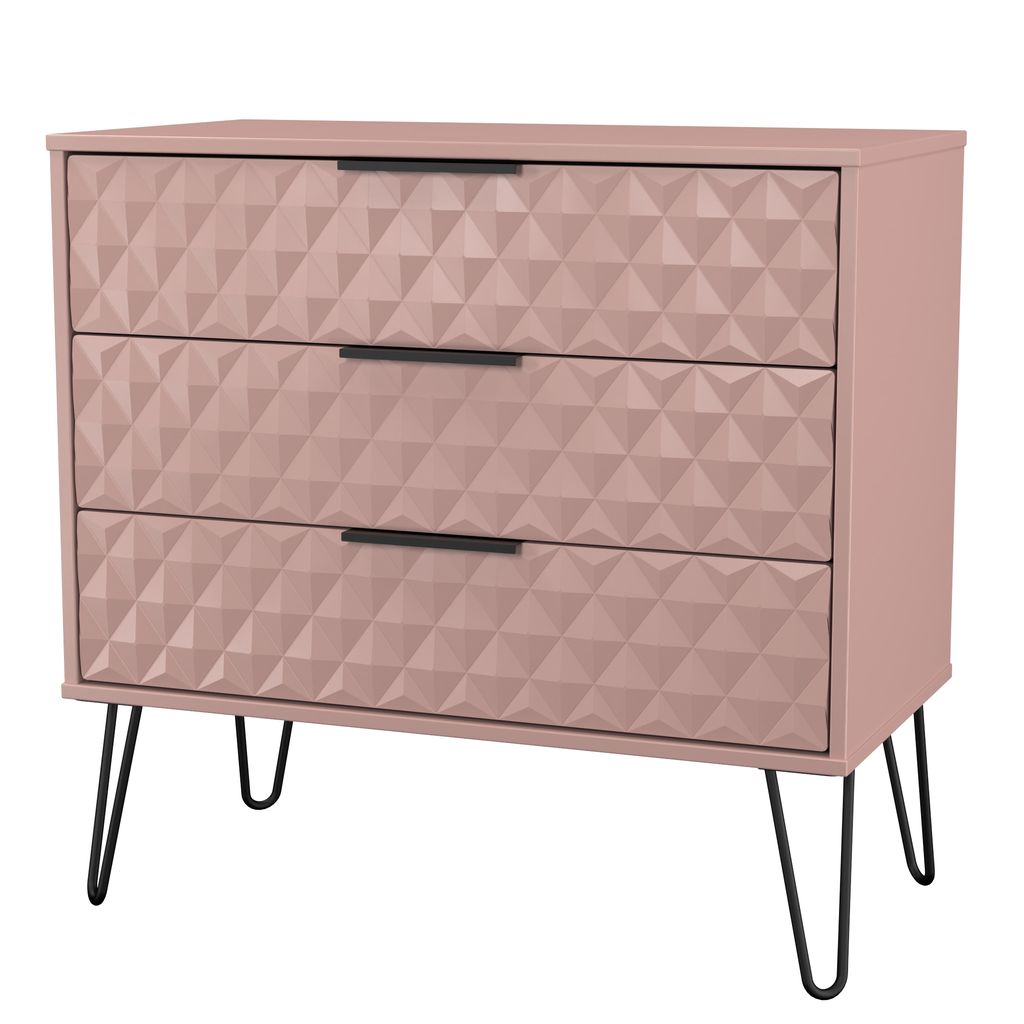 Harlequin 3 Drawer Chest with Black Hairpin Legs