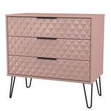 Harlequin 3 Drawer Chest with Black Hairpin Legs