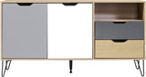 Bergen Scandi 2 Door 2 Drawer Sideboard Grey & White