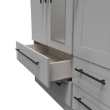 Beverley Dusk Grey 3 Door 4 Drawer Mirrored Wardrobe