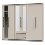 Beverley 6 Door 2 Drawer Mirrored Wardrobe