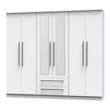 Beverley 6 Door 2 Drawer Mirrored Wardrobe