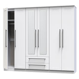 Beverley 6 Door 2 Drawer Mirrored Wardrobe