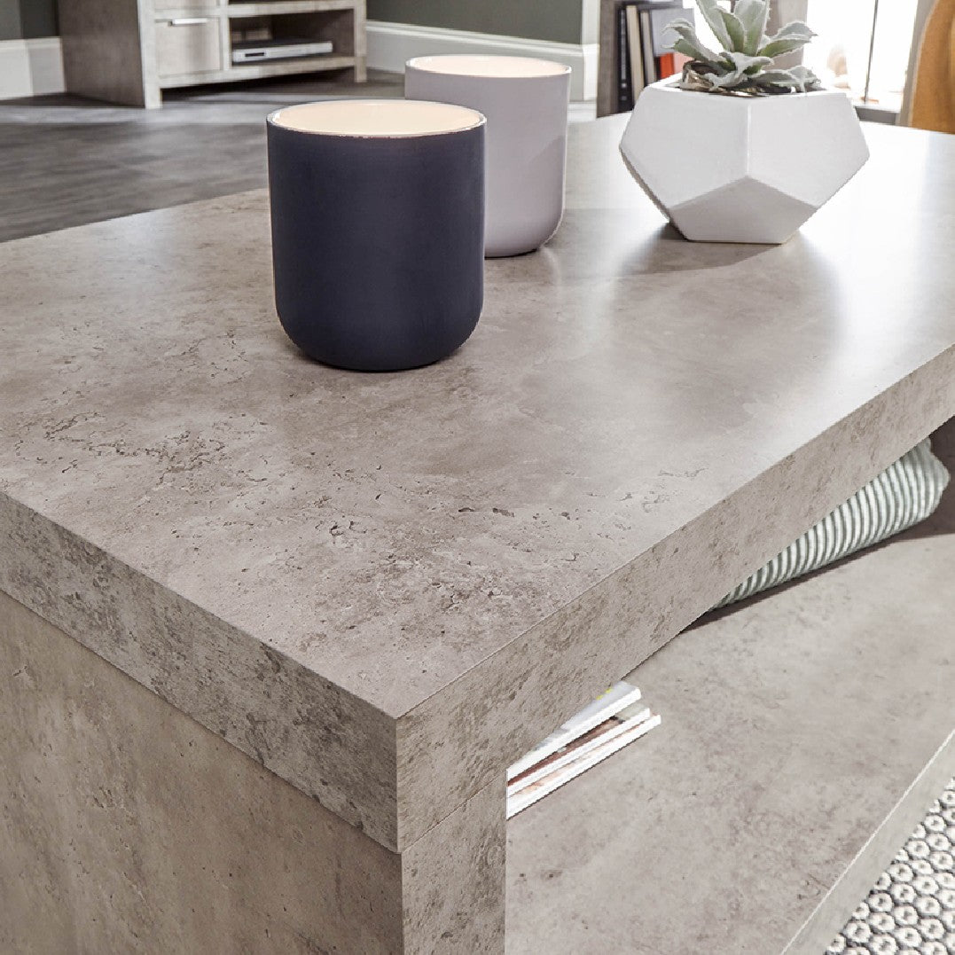 Bloc Concrete Coffee Table with Shelf