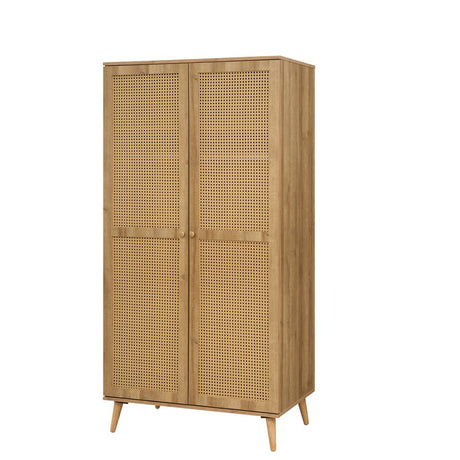 Manila Rattan 3 Piece Bedroom Set with 2 Door Wardrobe, Bedside Table & Chest of 3+2 Drawers