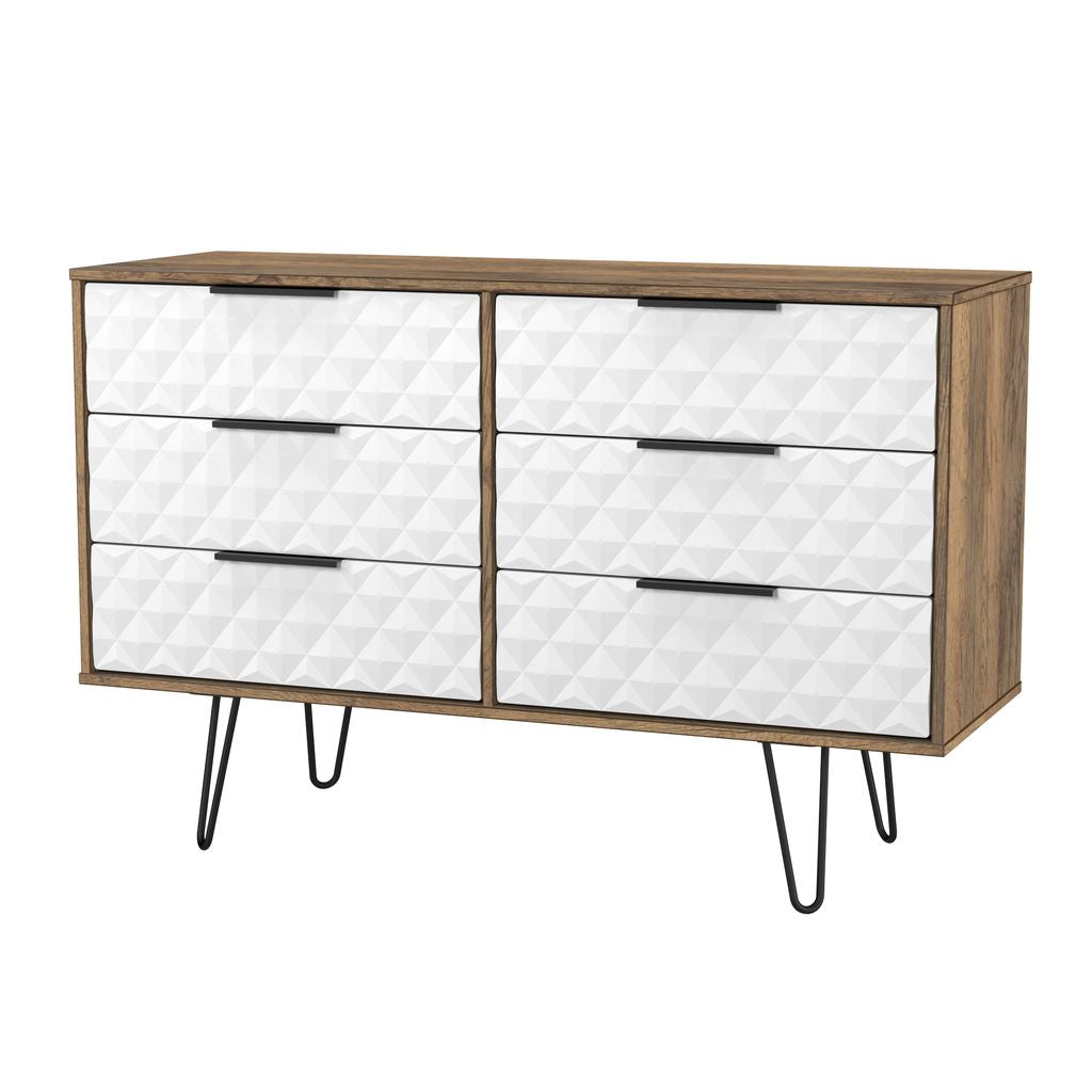 Harlequin 6 Drawer Chest with Black Hairpin Legs
