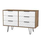Harlequin 6 Drawer Chest with Black Hairpin Legs
