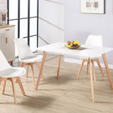 Bendal White and Beech Dining Table