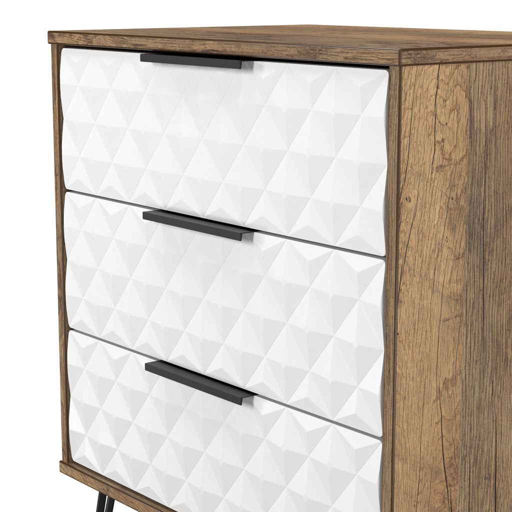 Harlequin 3 Drawer Midi Chest with Black Hairpin Legs