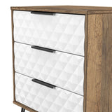 Harlequin 3 Drawer Midi Chest with Black Hairpin Legs