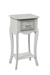 Brittany White and Grey 1 Drawer Bedside Table