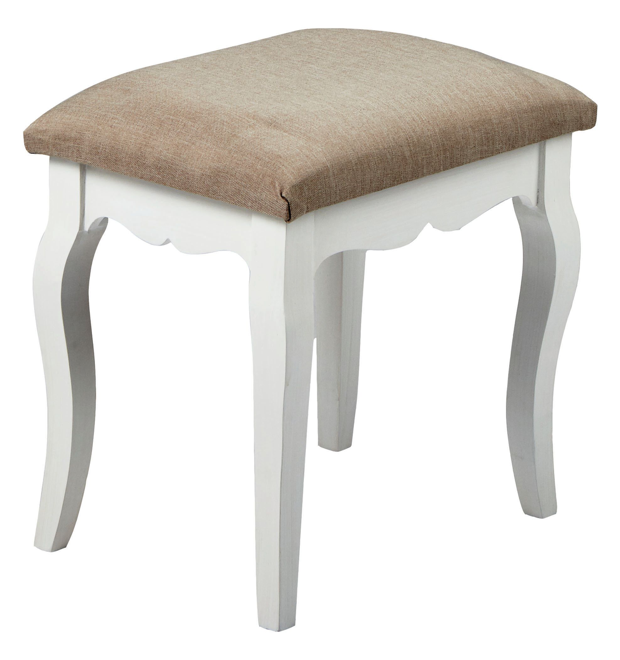 Brittany White and Grey Dressing Table Stool