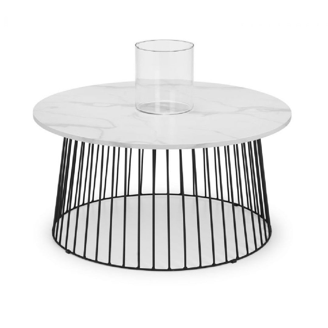 Broadway White Marble Round Coffee Table