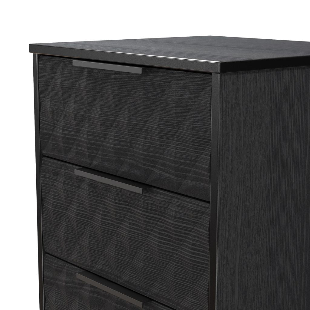 Harlequin 5 Drawer Bedside Table with Black Hairpin Legs