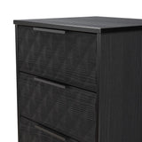 Harlequin 5 Drawer Bedside Table with Black Hairpin Legs