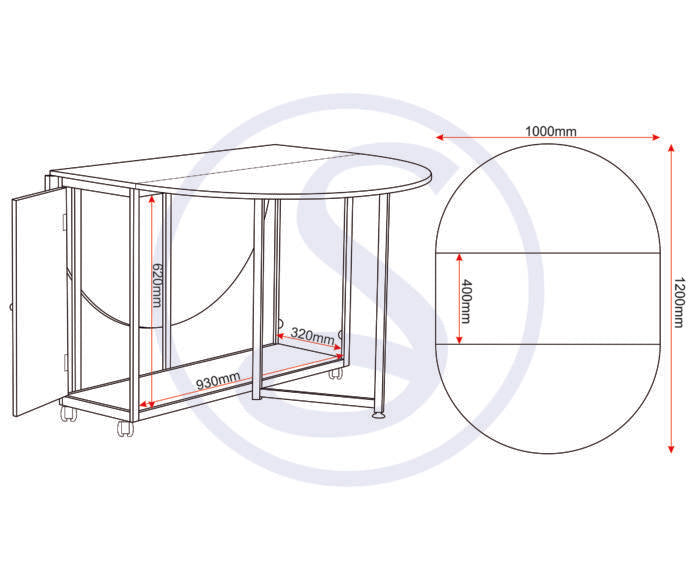 Budget Butterfly Folding Space Saving Dining Set in Beech and Silver