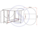 Budget Butterfly Folding Space Saving Dining Set in Beech and Silver