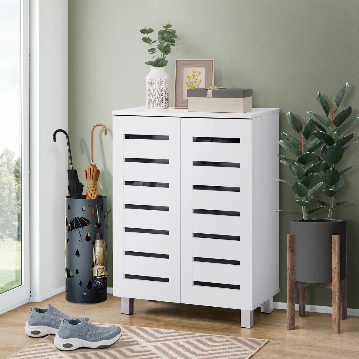 Euston Modern 2 Door Shoe Storage Cabinet