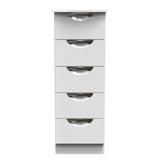 Camden 5 Drawer Narrow Bedside Cabinet