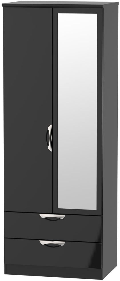Camden Tall Mirrored 2 Drawer 2 Door Double Wardrobe