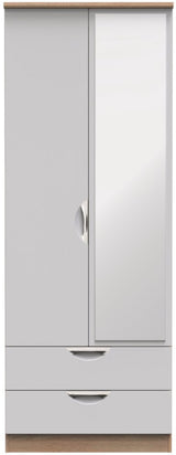 Camden Tall Mirrored 2 Drawer 2 Door Double Wardrobe
